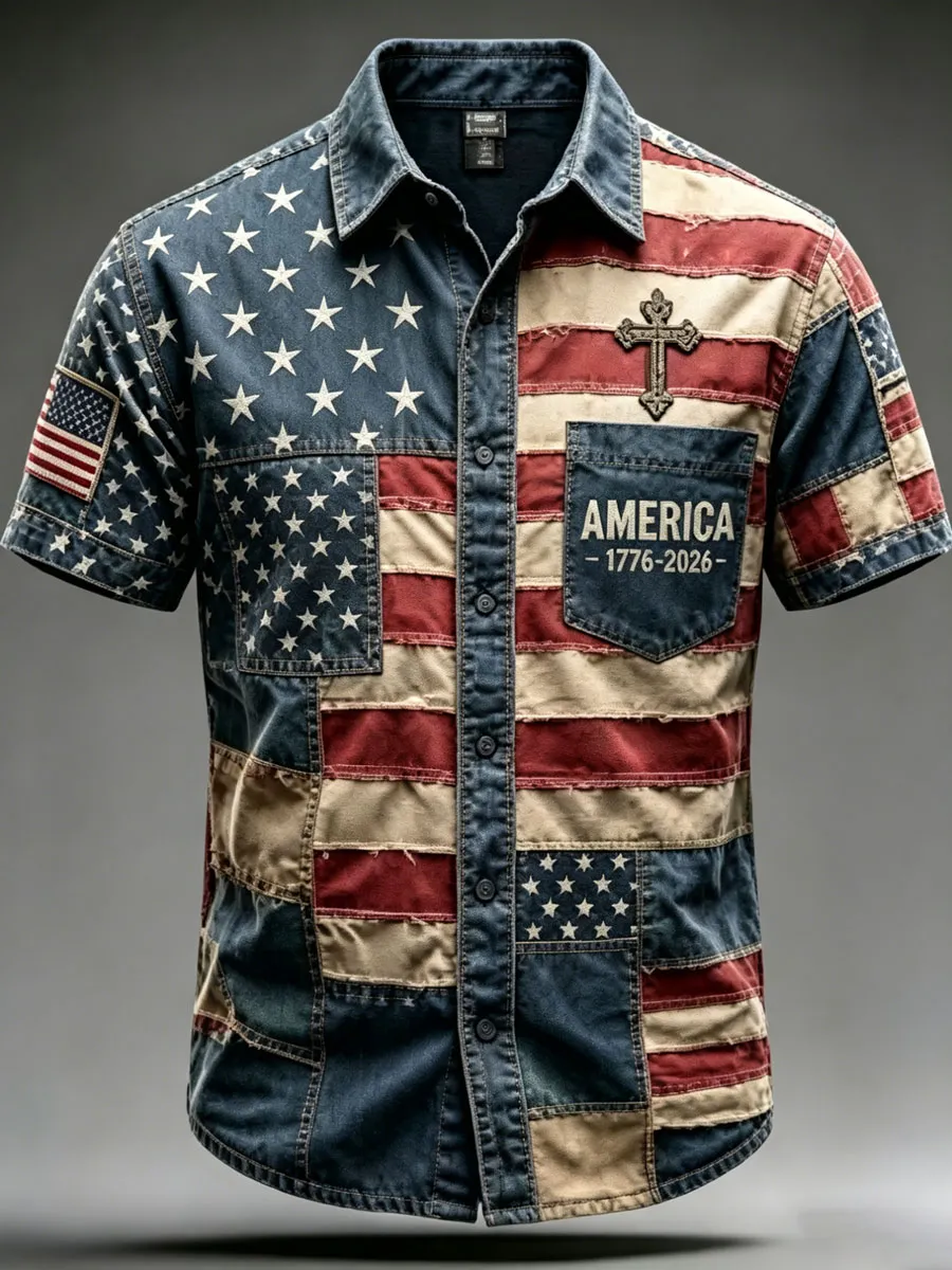 Men'S Women'S 250Th Anniversary American  Faith Print Shirt