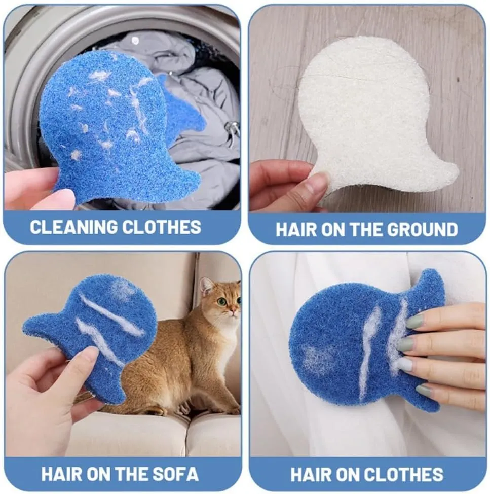Fish-shaped Pet Hair Remover, Reusable Lint Catcher for Washer & Dryer, Clothes, Bedding, Fabrics✨