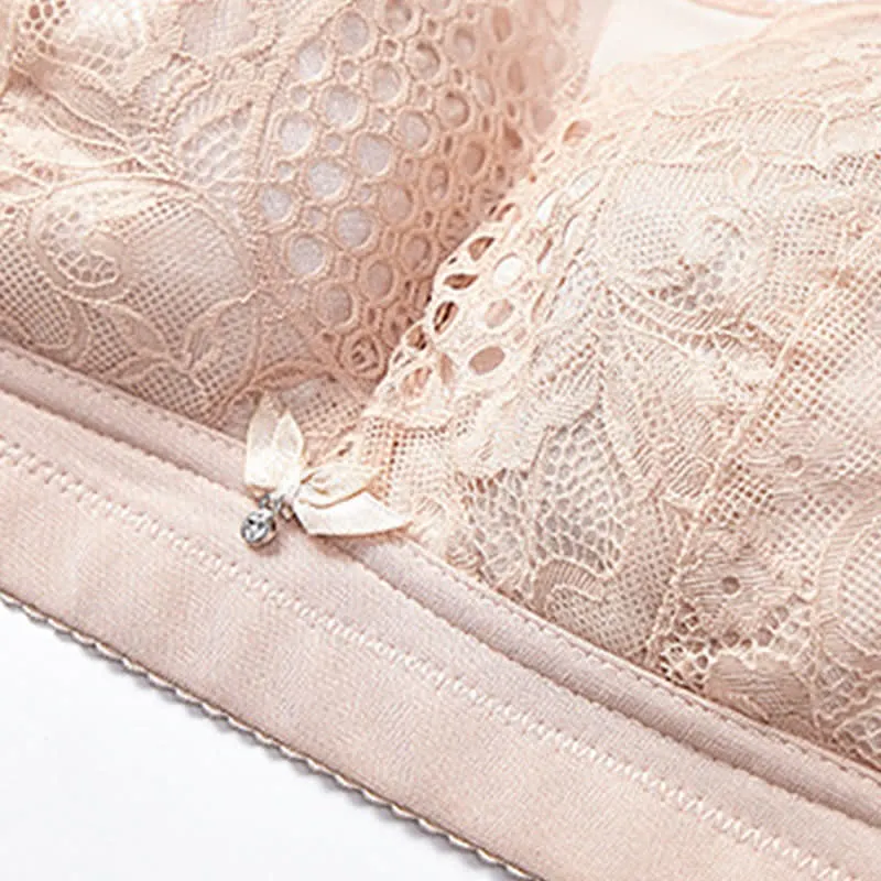 Floral Embroidery Wireless Bra Flower Wirefree Bra