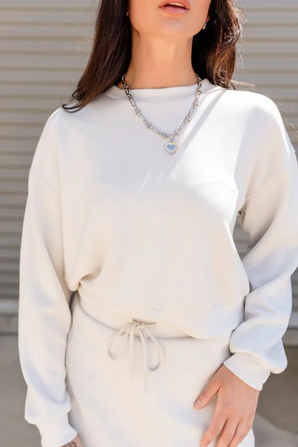 Dropped Shoulder Cropped Sweatshirt
