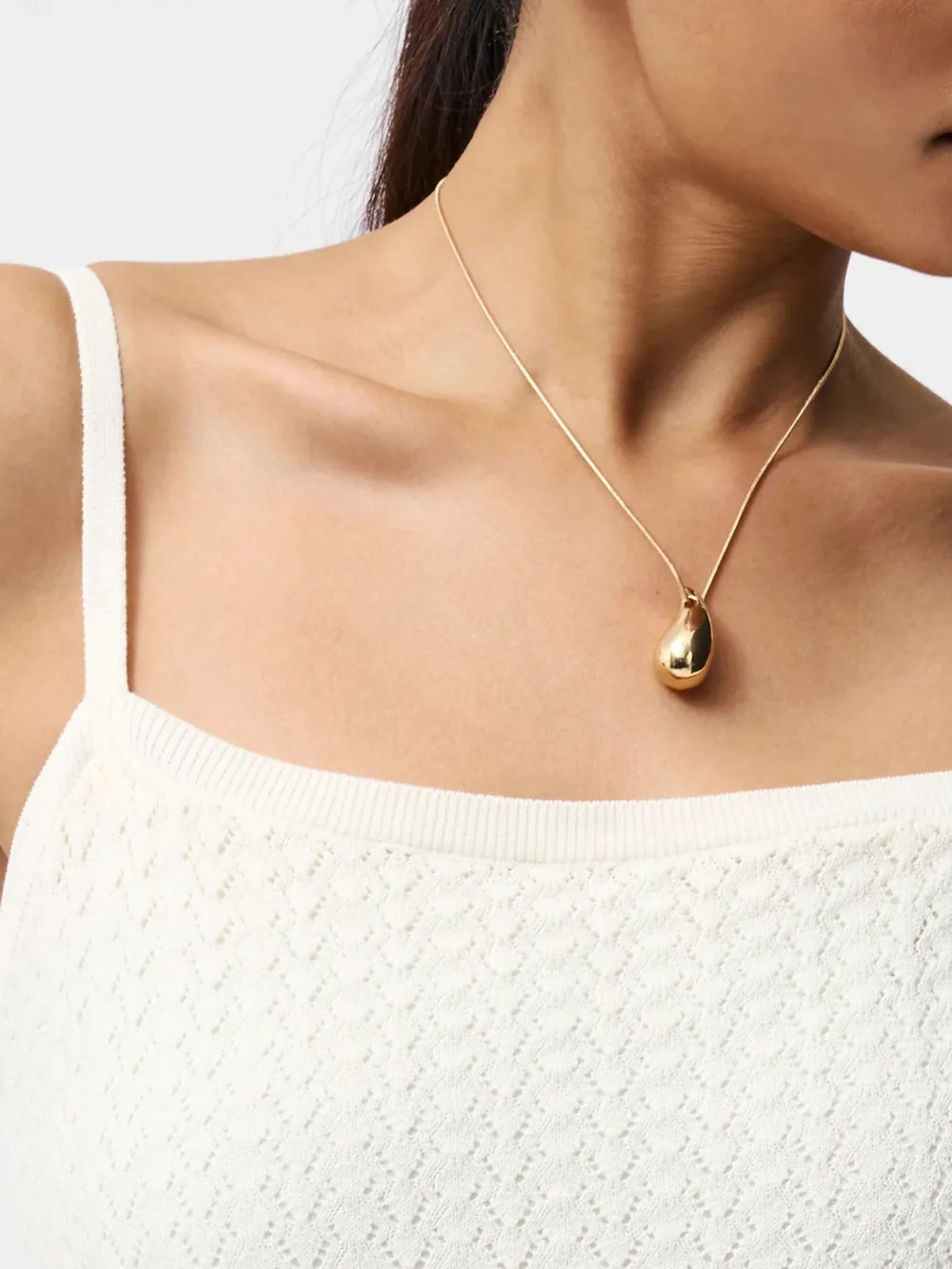 Simple Solid White Square Neck Dress