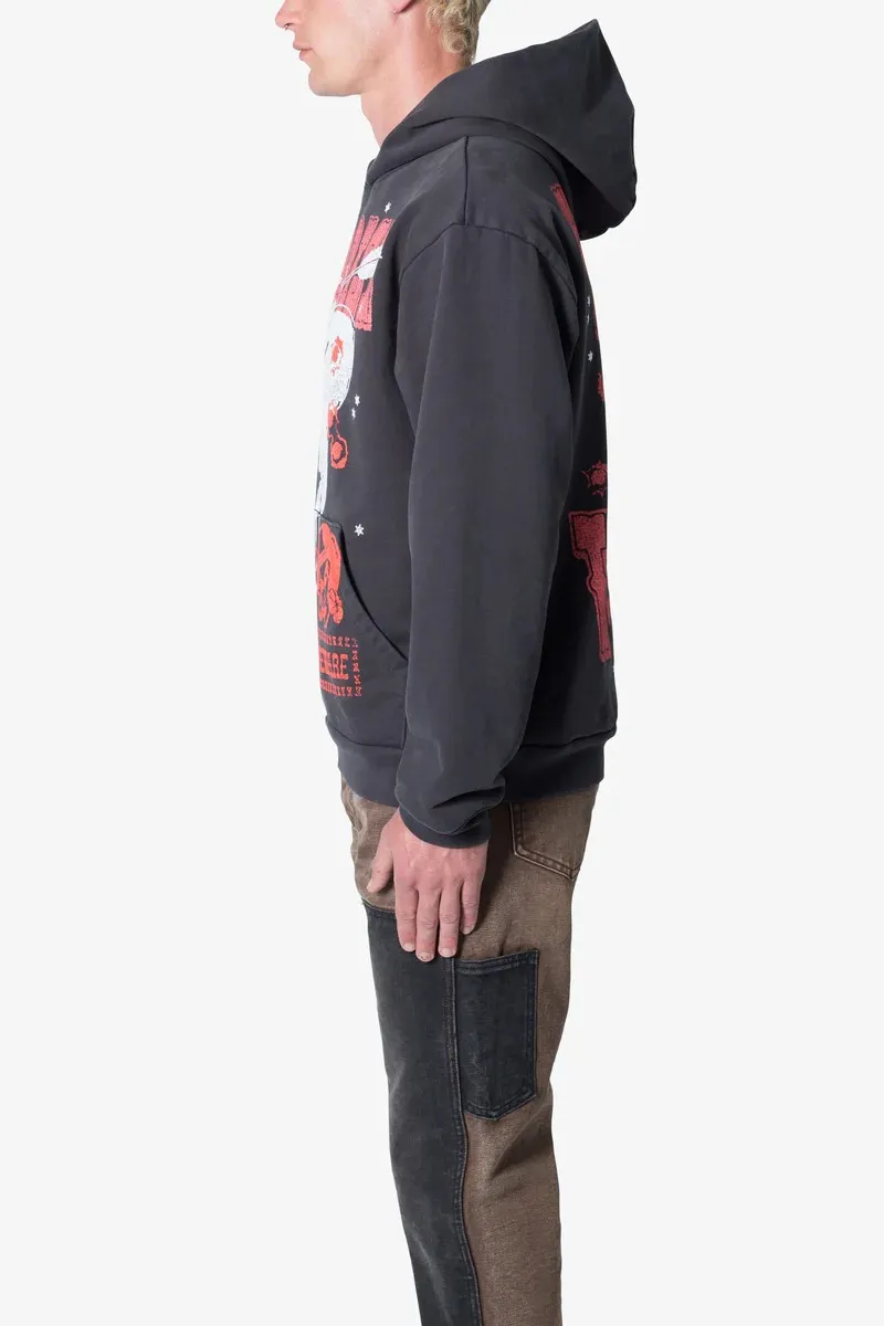 DARK GRAY SKULL GRAPHIC HOODIE