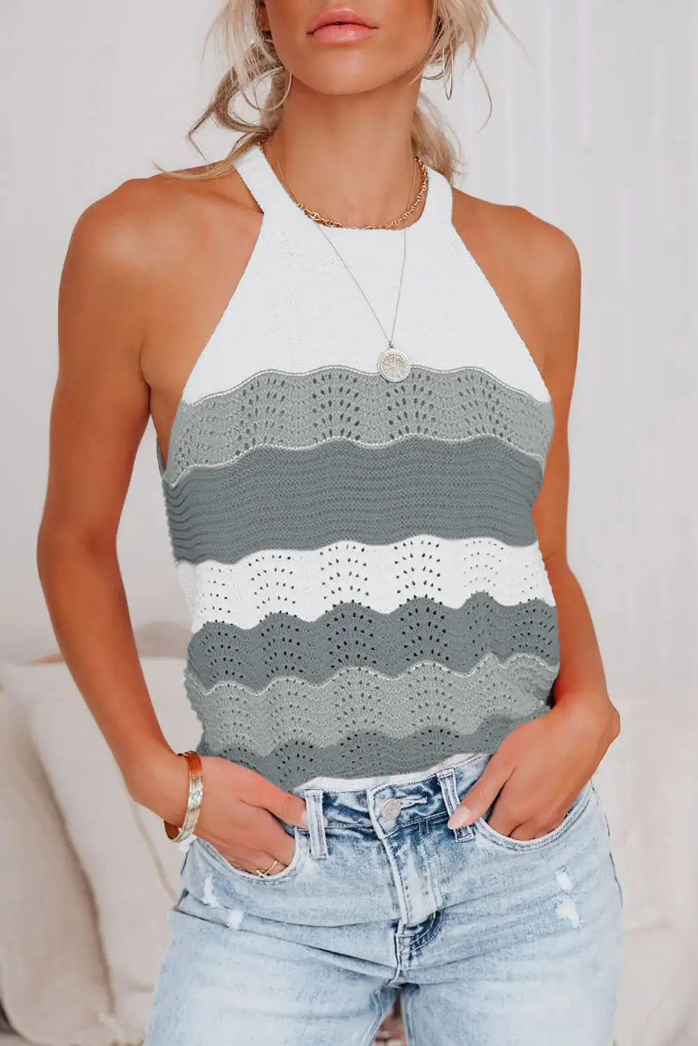 Knit Colorblock Tank Top