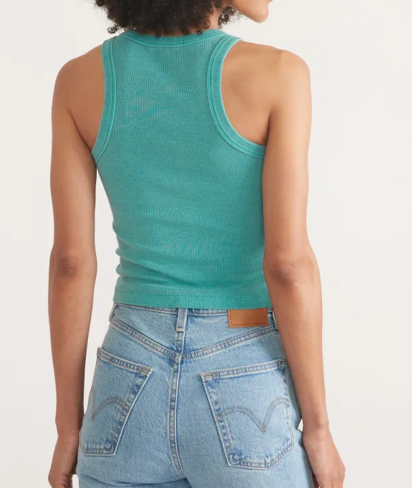 Lexi Rib Sun In High Neck Crop Tank