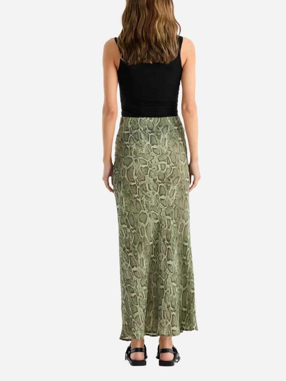 Snakeskin Print Maxi Skirt