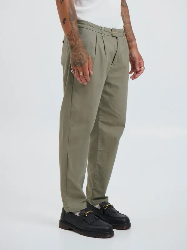 Simple And Comfortable Daily Slim Army Green Pant