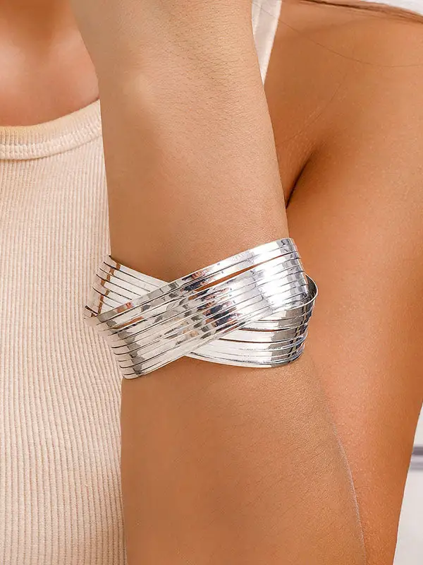 Eclectic Geometric Alloy Bracelet