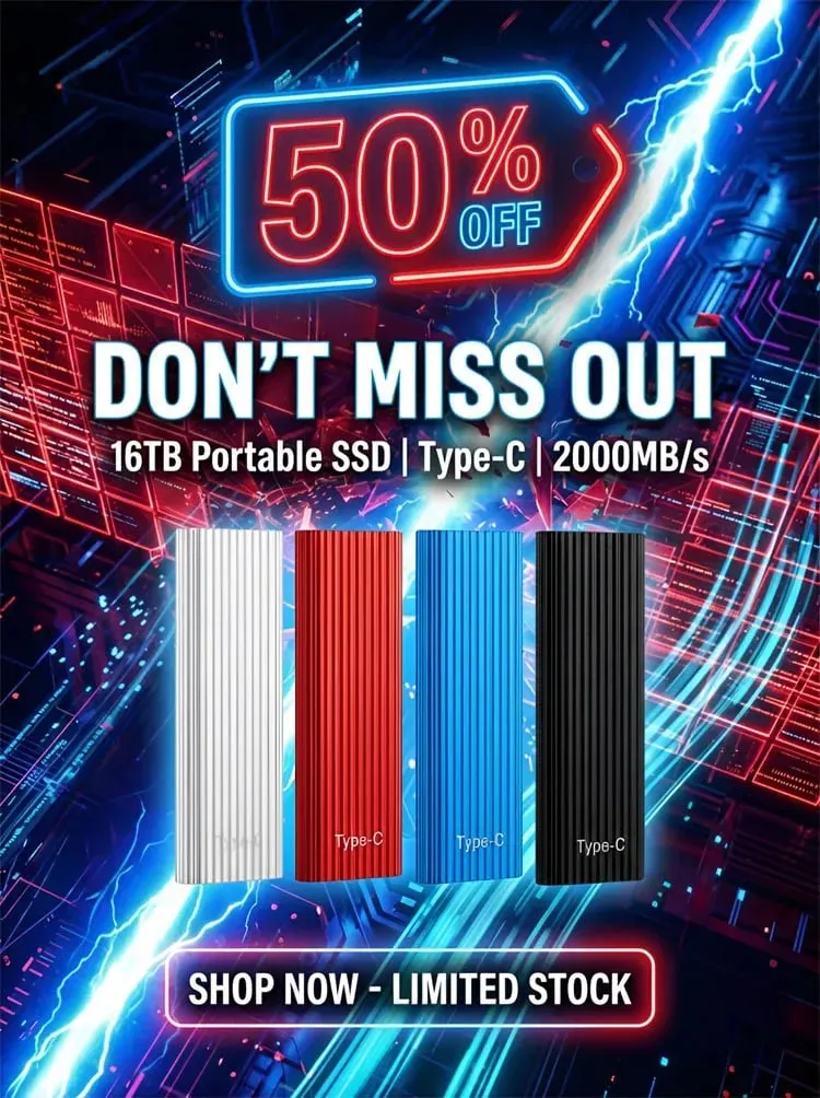 16TB Large-Capacity Type-C Portable Mini SSD!!!