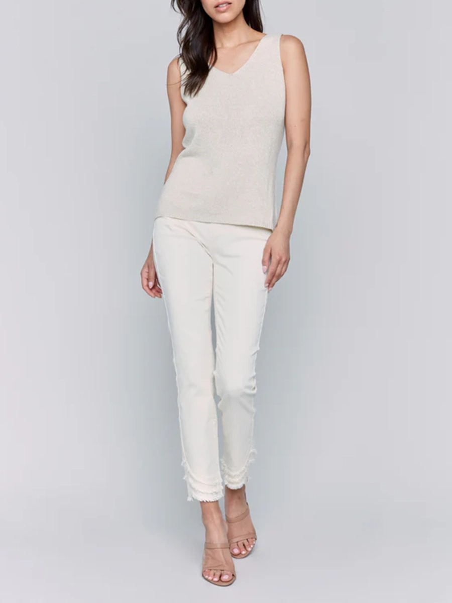 Solid Color Basic V-Neck Women's Vest