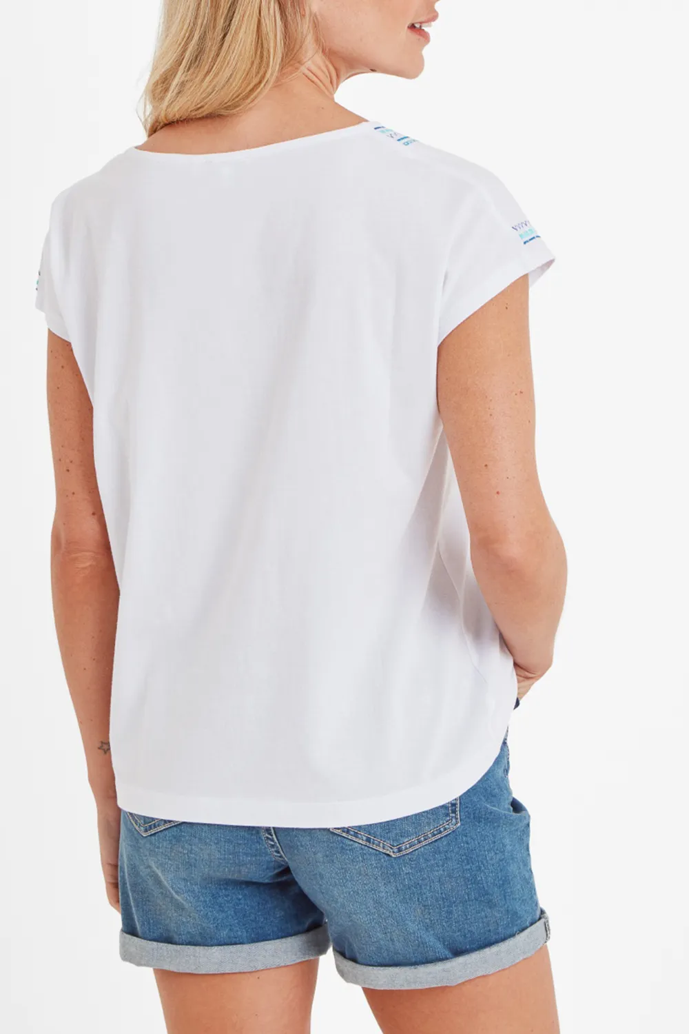 V-Neck Pure Cotton Casual Ladies Design Short Sleeves