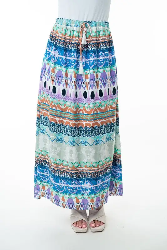 Tassel Printed Skirt