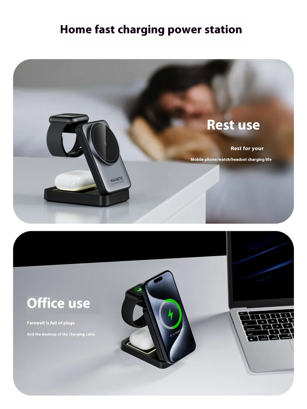 Executive 3-in-1 Magnetic Charging Dock 15W