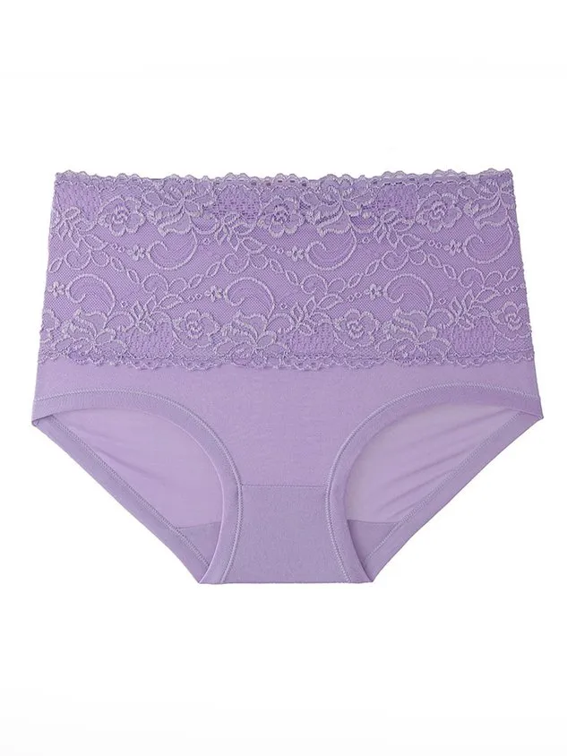 Comfortable Soft Lace High Waist Brief Plus Size