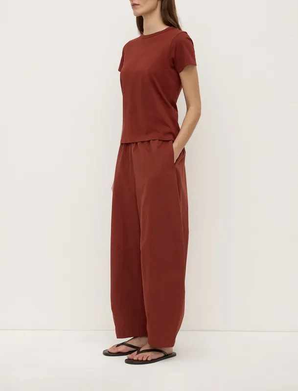 Russet Lightweight Cropped Cotton Tee