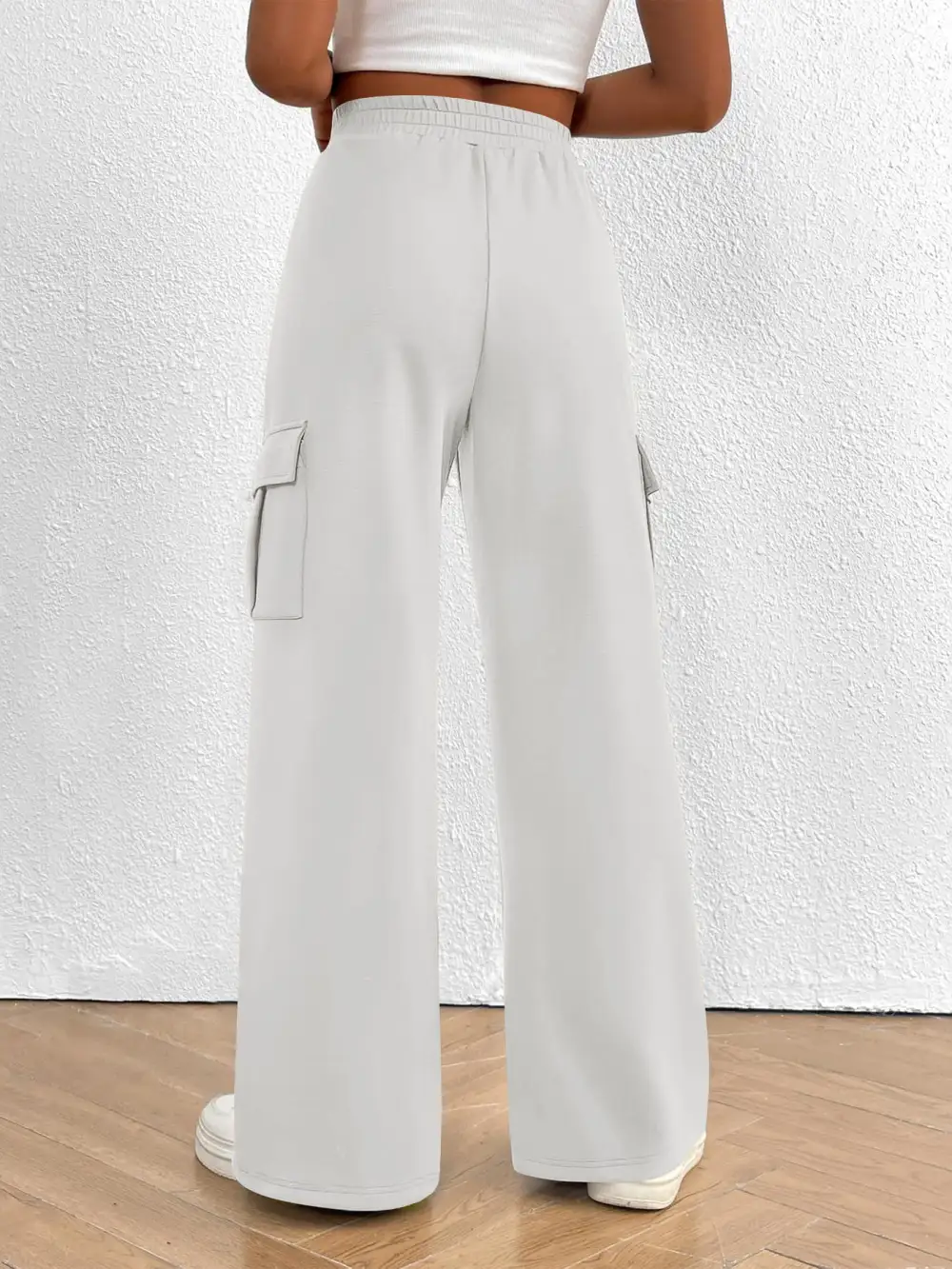 High Waist Cargo Pants With Drawstring