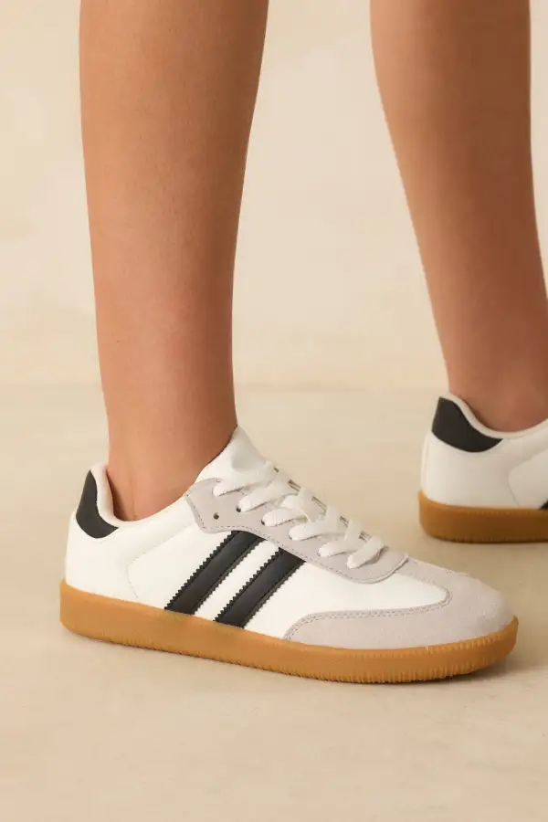 Softened Faux Leather Leather Sneakers