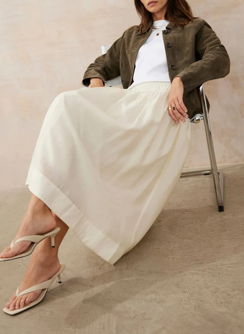 Casual Style Pintuck Maxi Skirt
