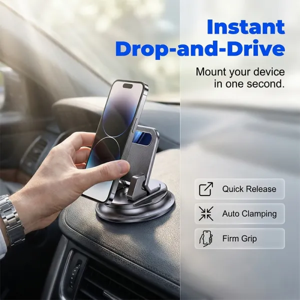 📱 Rotating Dashboard Car Phone Holder – 360° Adjustable & Anti-Slip – Hands-Free Phone Mount 🛡️