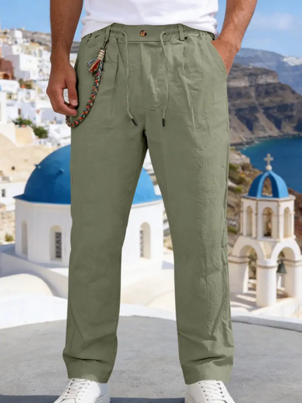 Men's Full Size Casual Drawstring Pants with Pockets