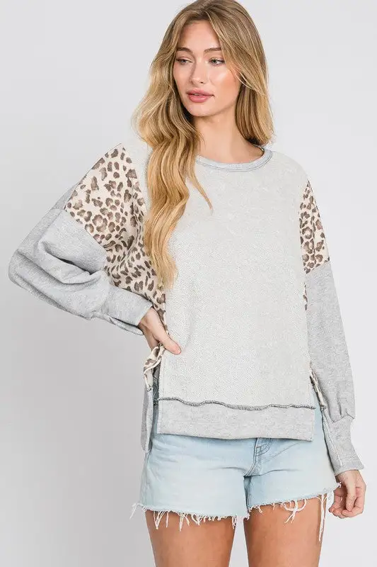 Tawny Kay Leopard Top Grey | URBAN ECHO SHOP