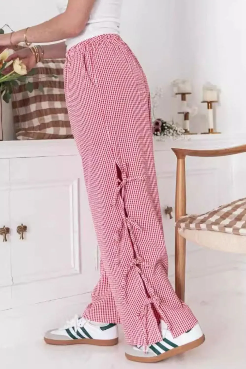 Side Tied Pants With Pocket