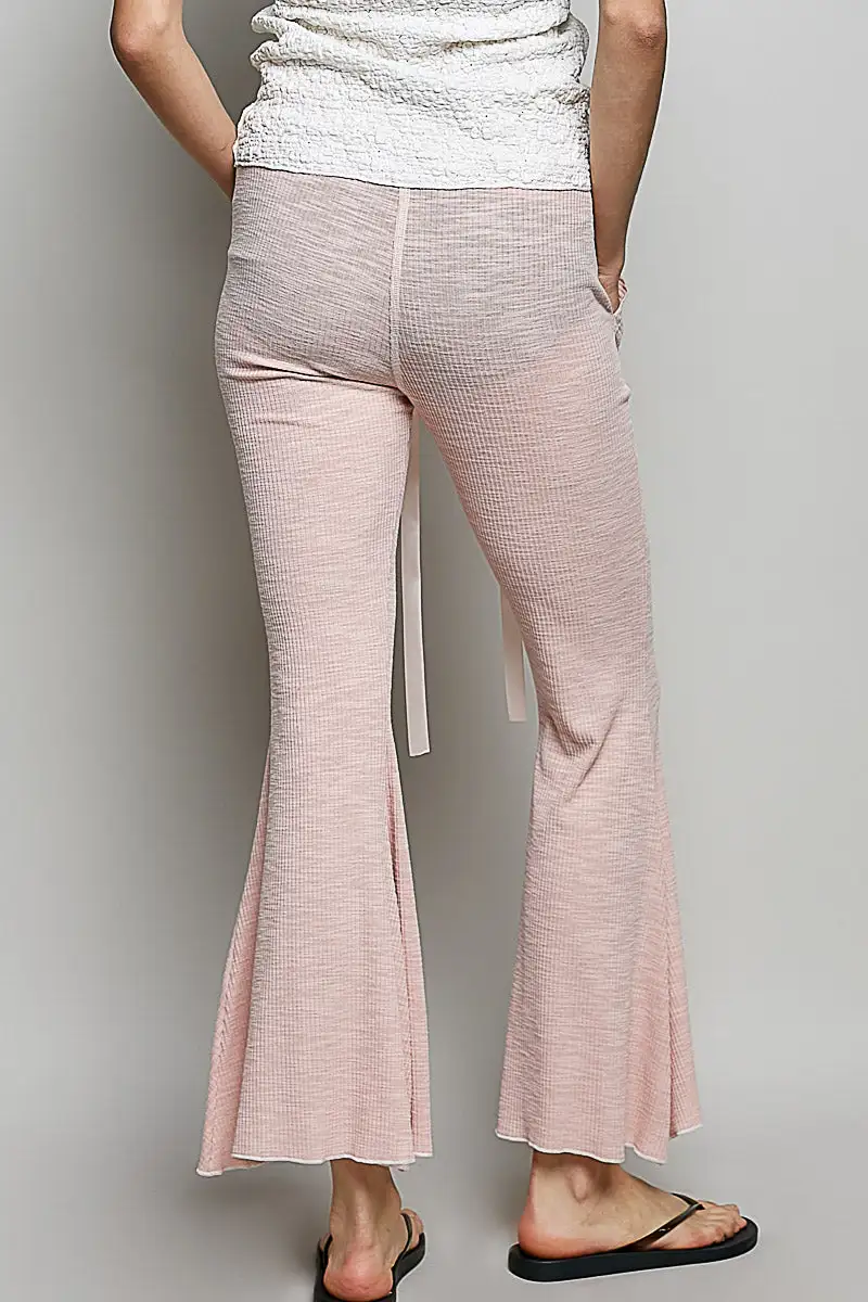 Everyday Drawstring Textured Ribbed Knit Pants