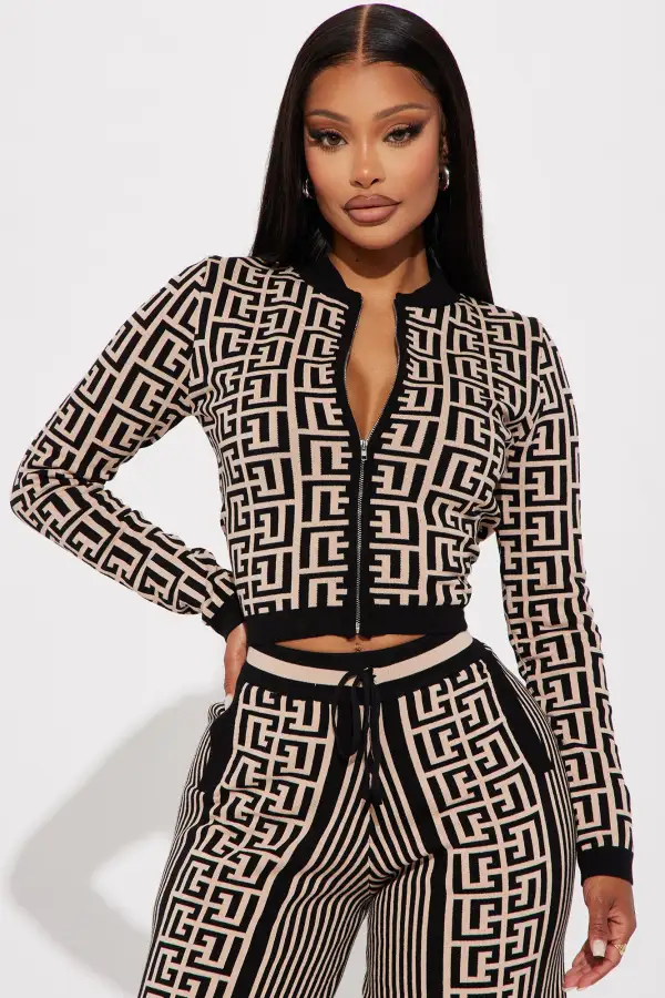 Stay Pretty Sweater Pant Set - Black/combo