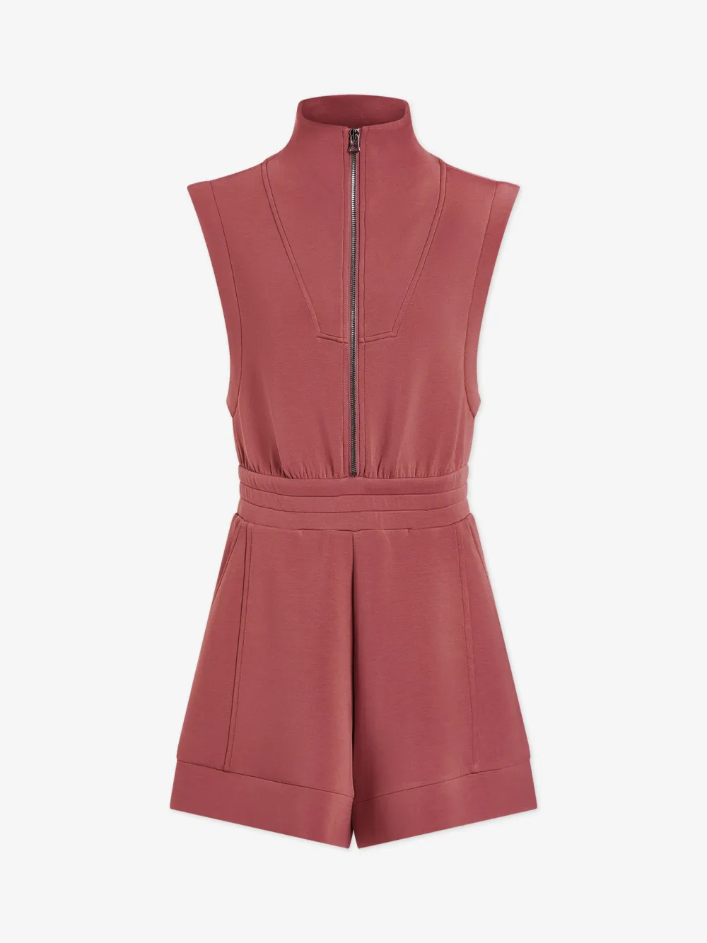 Elegant Sleeveless Zip-Front Romper Jumpsuit