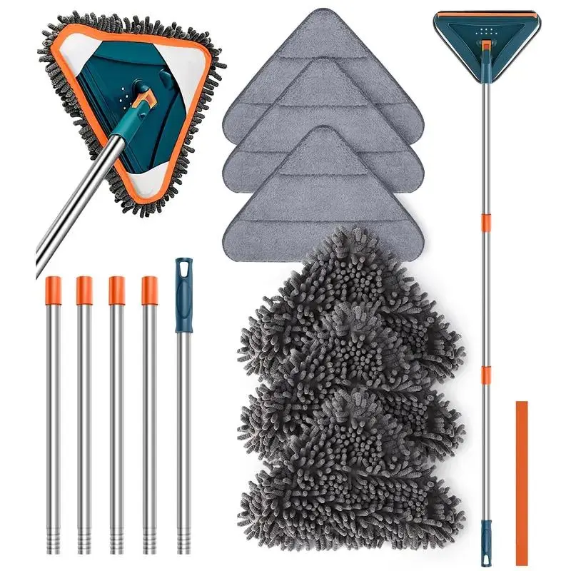 Triangle Mop Multi-Function Large Mop Head with Extendable Telescopic Pole