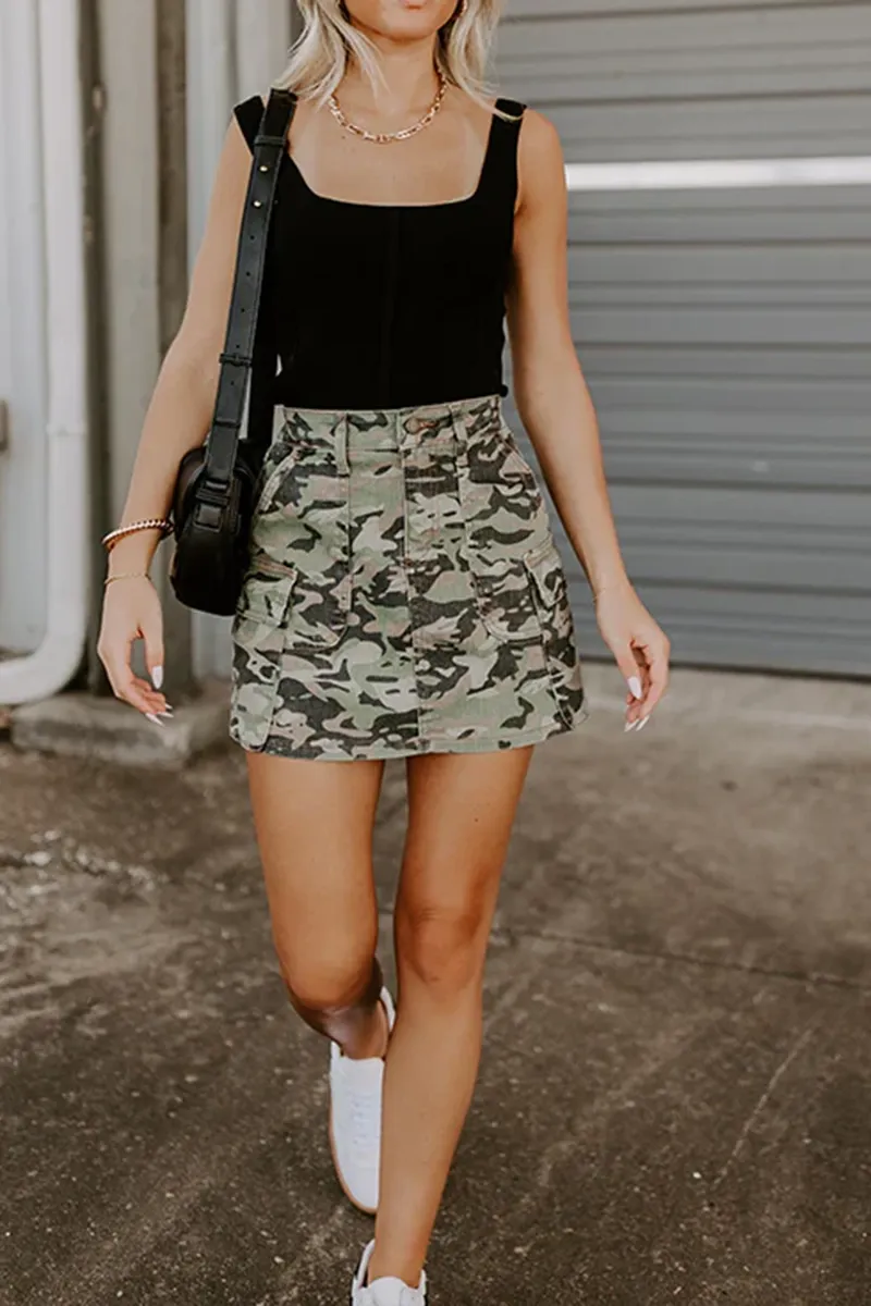 Trendy Streetwear Style Low Waist Women's Skirt
