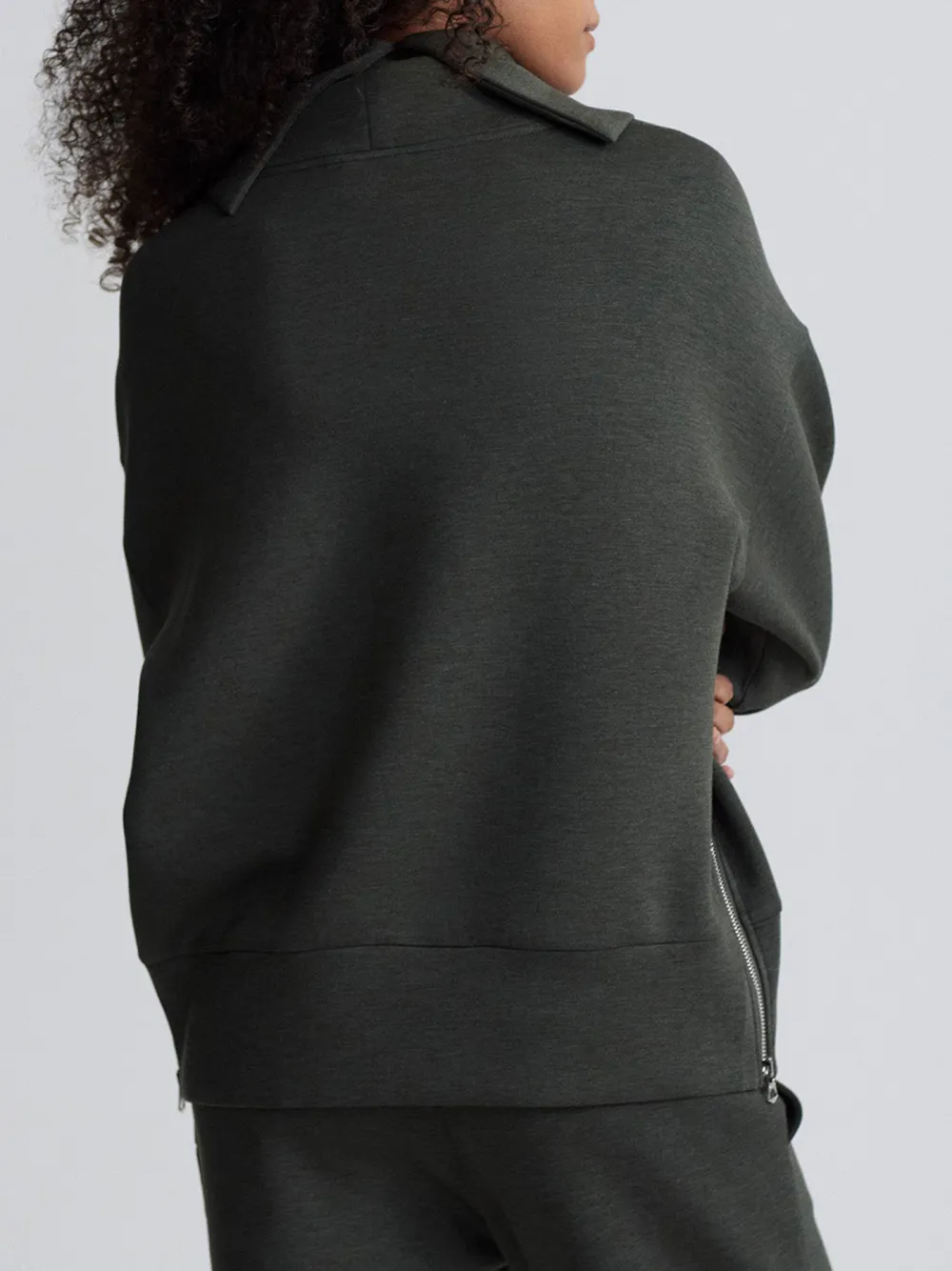 Elegant Cowl-Neck Loose-Fit Sweatshirt