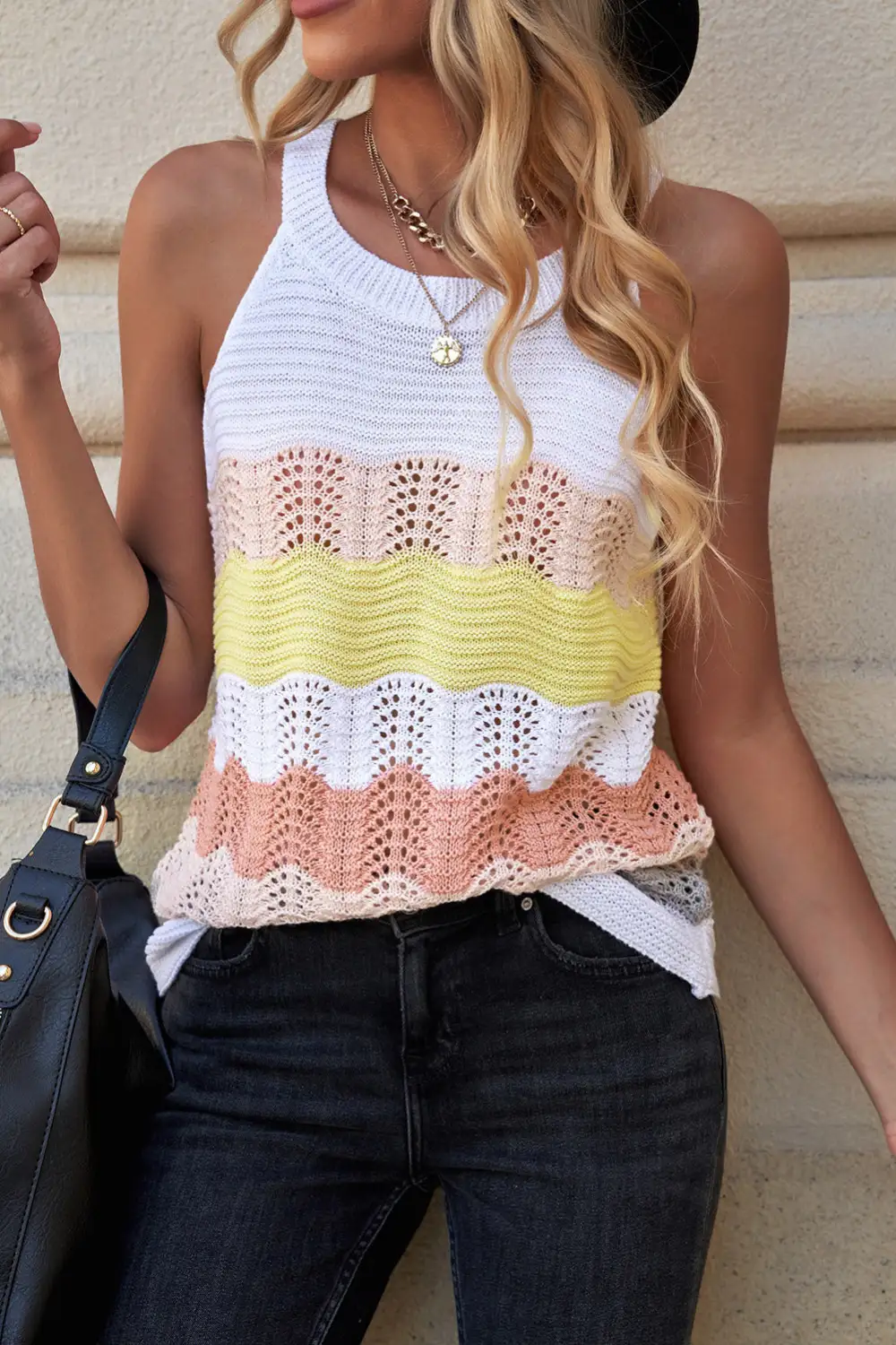 Knit Colorblock Tank Top