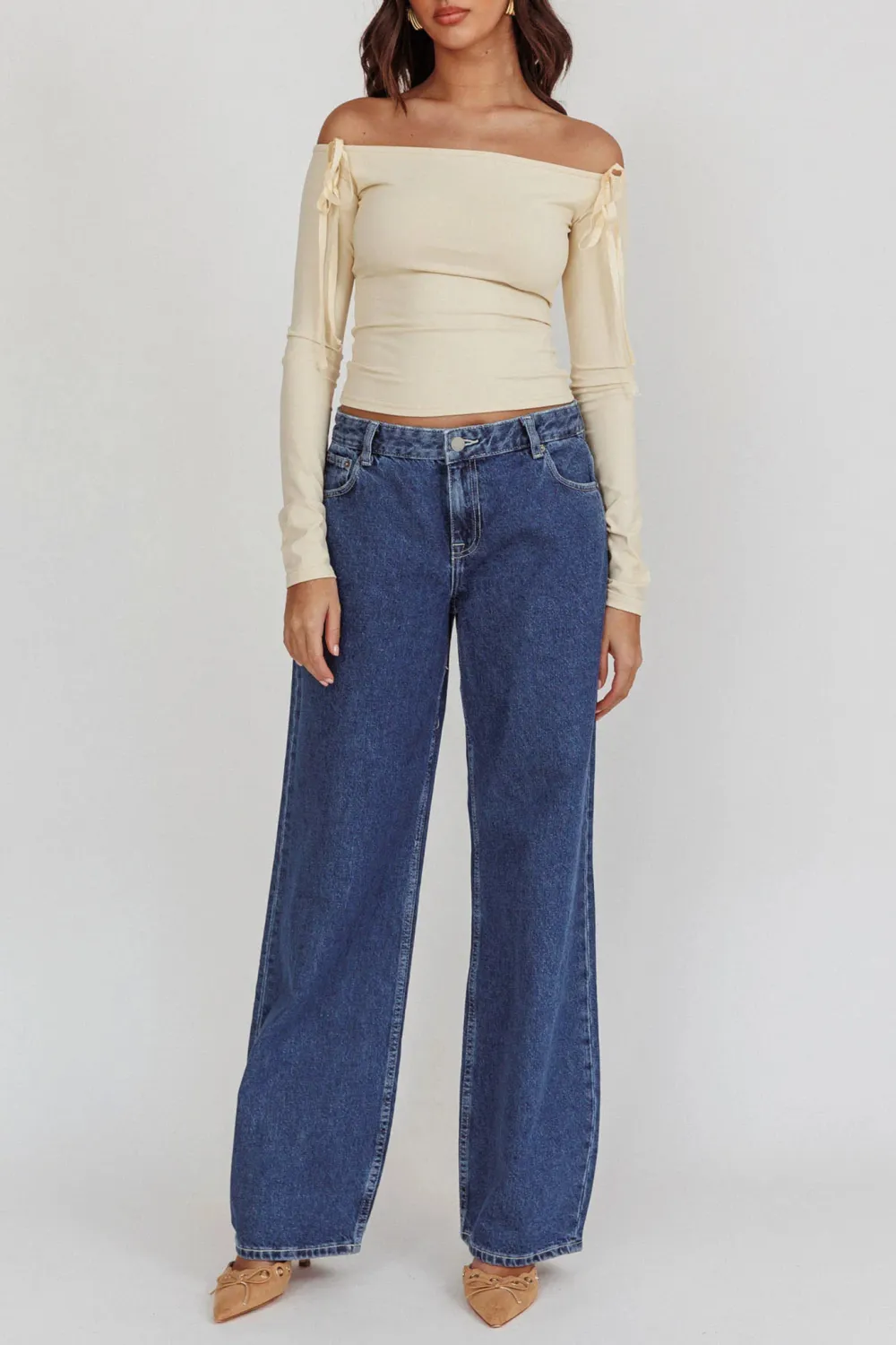 Cotton Loose Low Rise Jeans