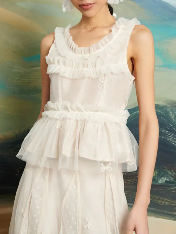 Tulle Ruffle Top