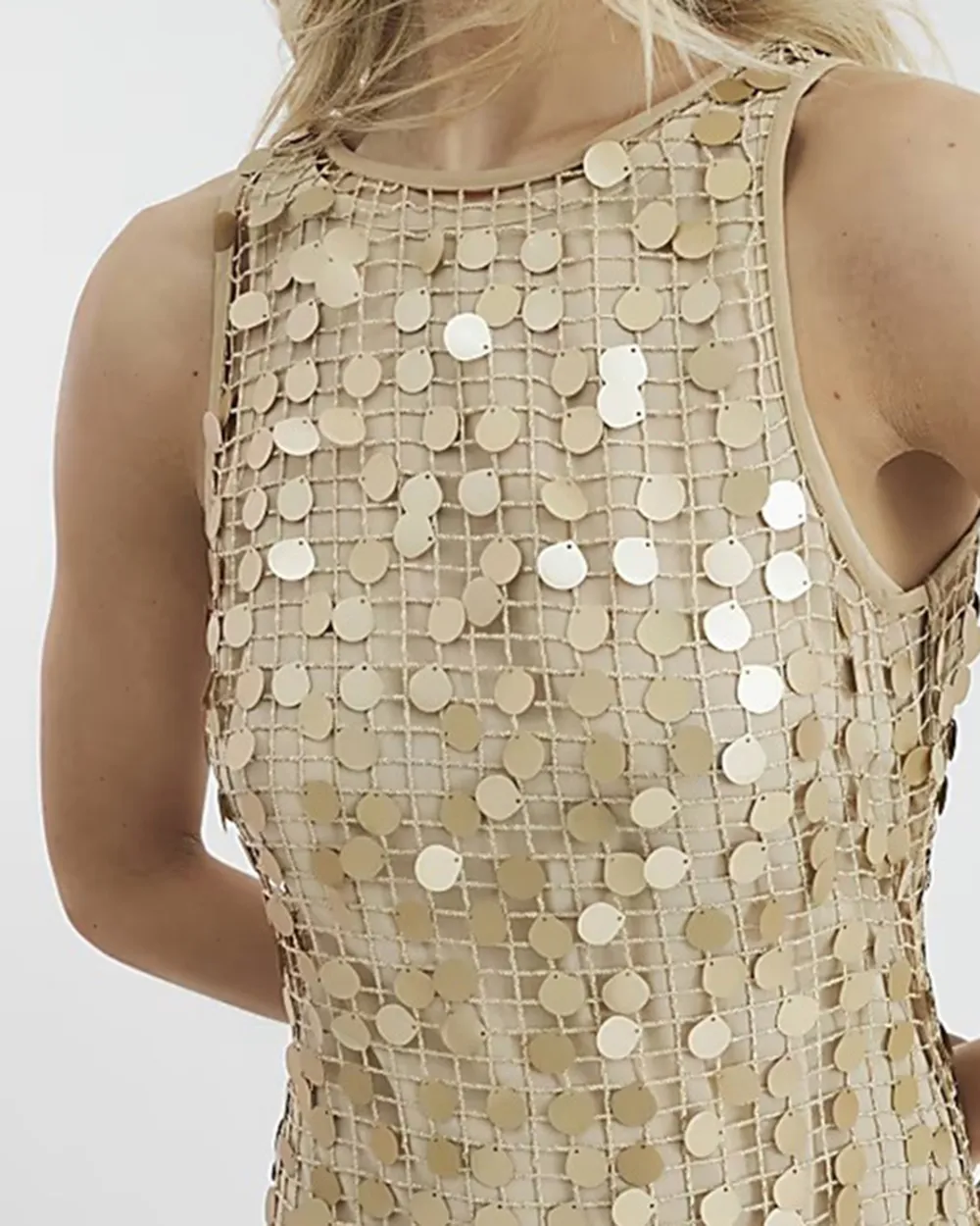 Gold Fashion Sequin Hollow Back Sexy Dresses