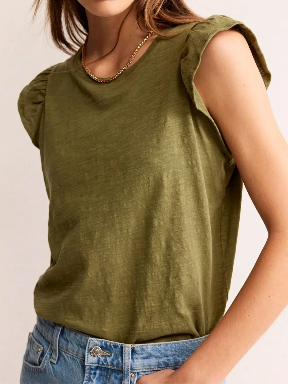 Cotton Flutter Sleeve T-Shirt