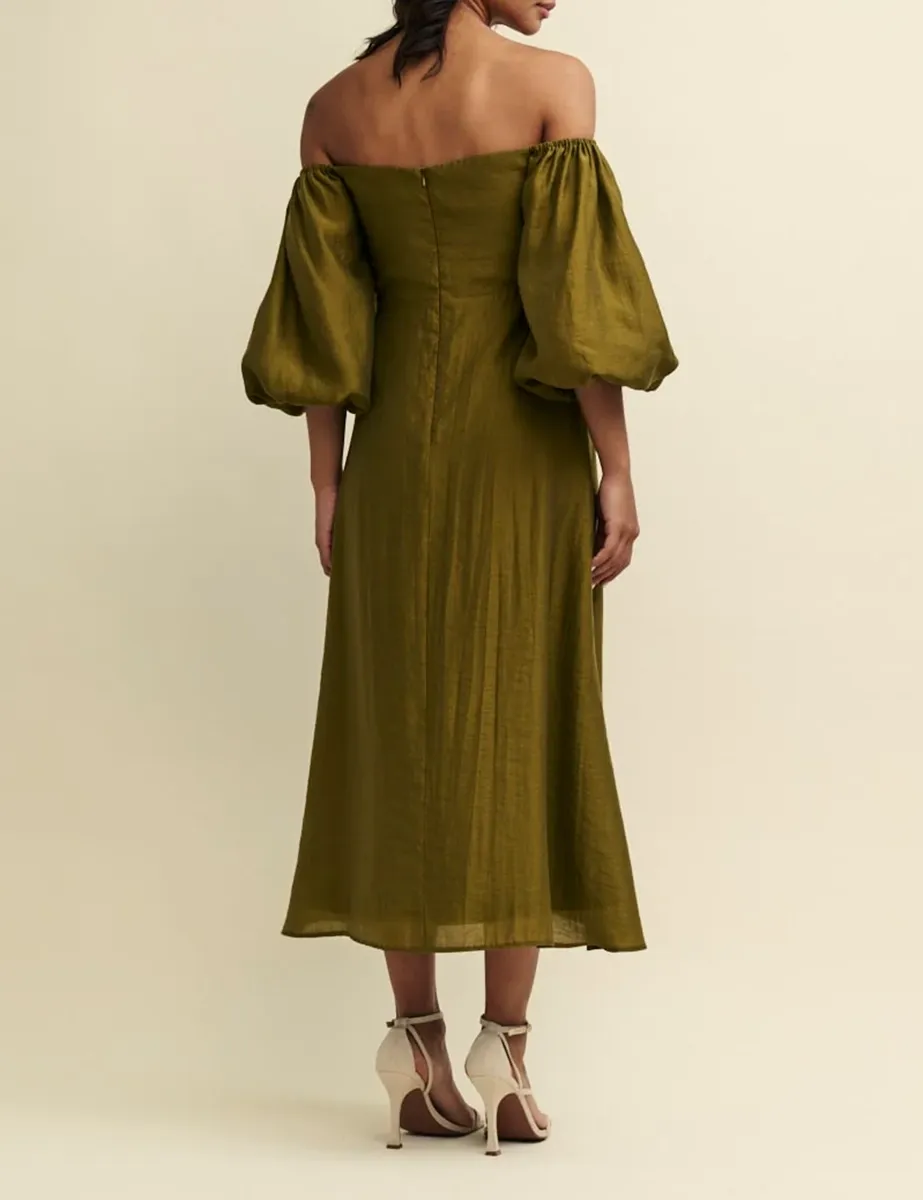 Green Bardot Maxine Midaxi Dress