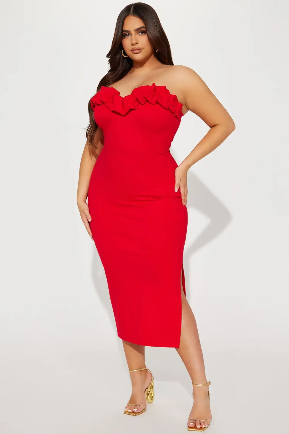 Karla Midi Dress - Red