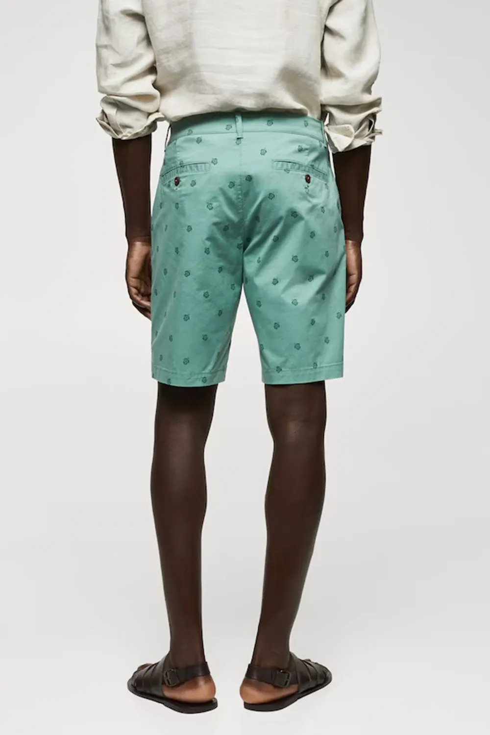 Slim-Fit Cotton Micro-Print Shorts
