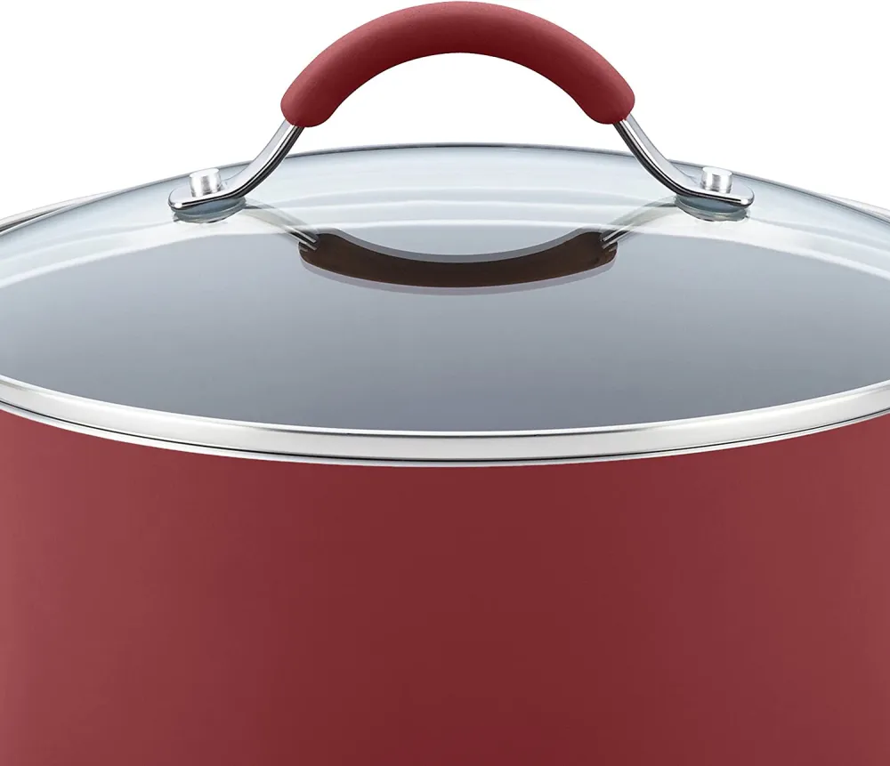 Nonstick Cookware Pots and Pans Set, 12 Piece, Cranberry Red