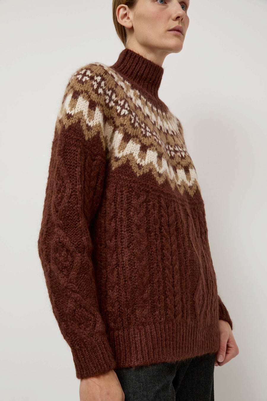 Batoner Nordic Mohair Turtleneck in Brown