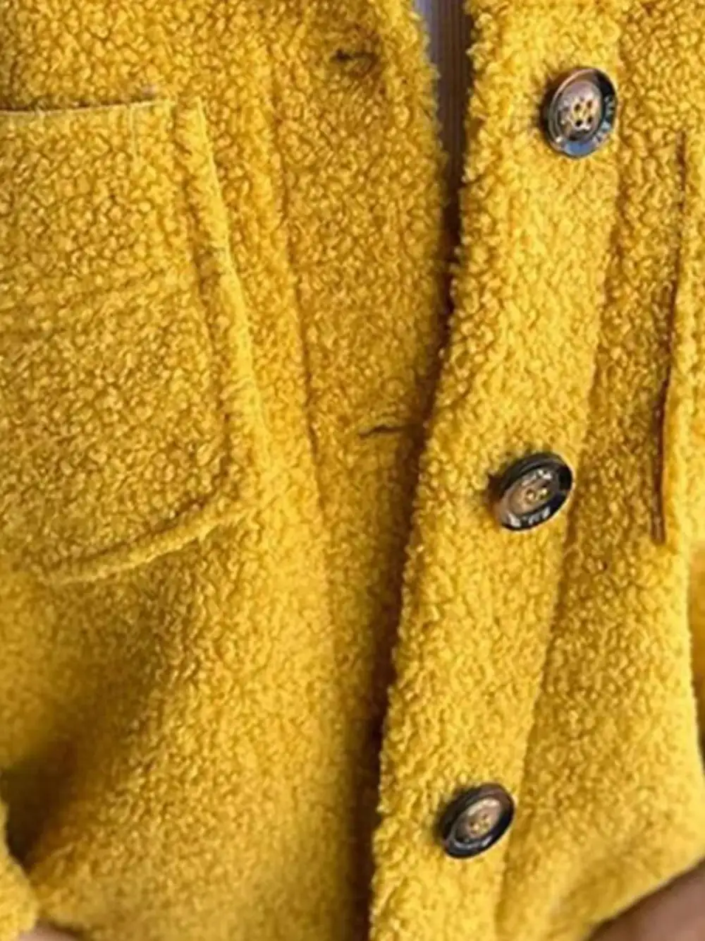 Full Size Single-breasted Sherpa Shacket Plus Size