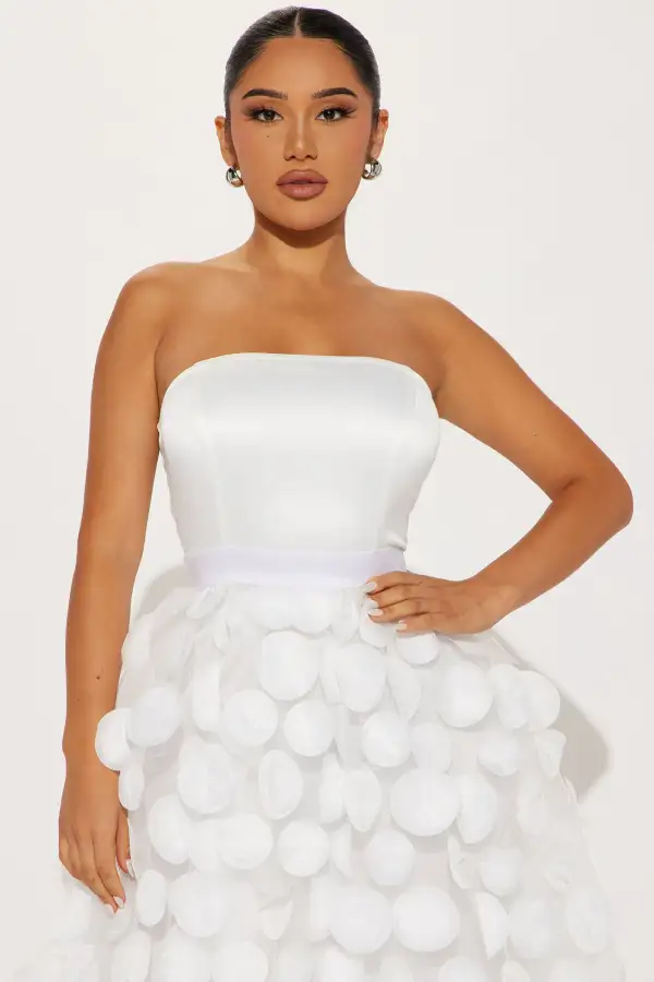 Tina Tulle Midi Dress - White