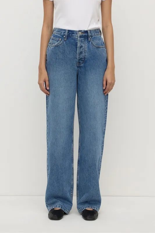 Classic Blue High-Rise Straight-Leg Jeans