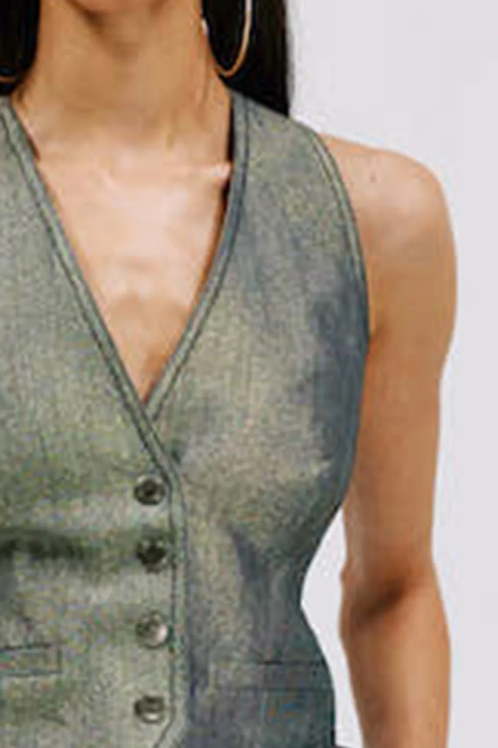V-Neck Vest-Gold