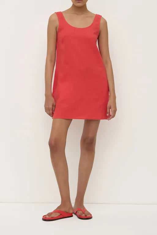 Chilli Linen A-Line Mini Dress