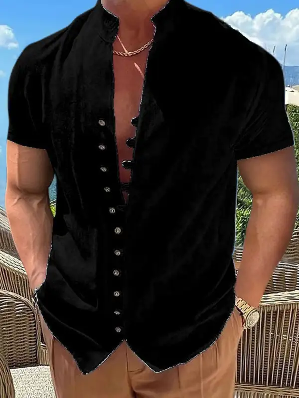 Collared Short Sleeve Button Front Shirt