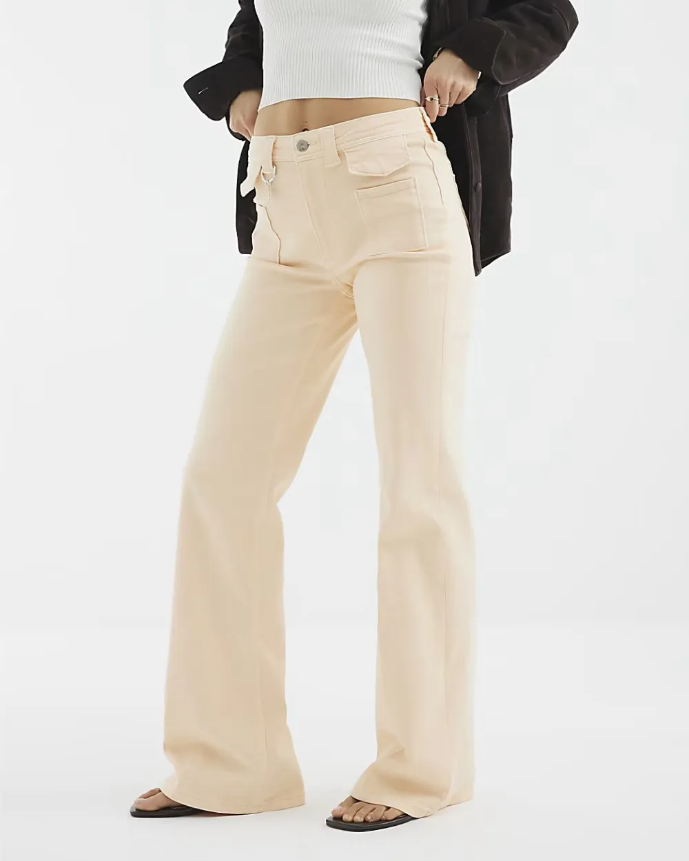 Fashionable Casual High Waist Flared Jeans