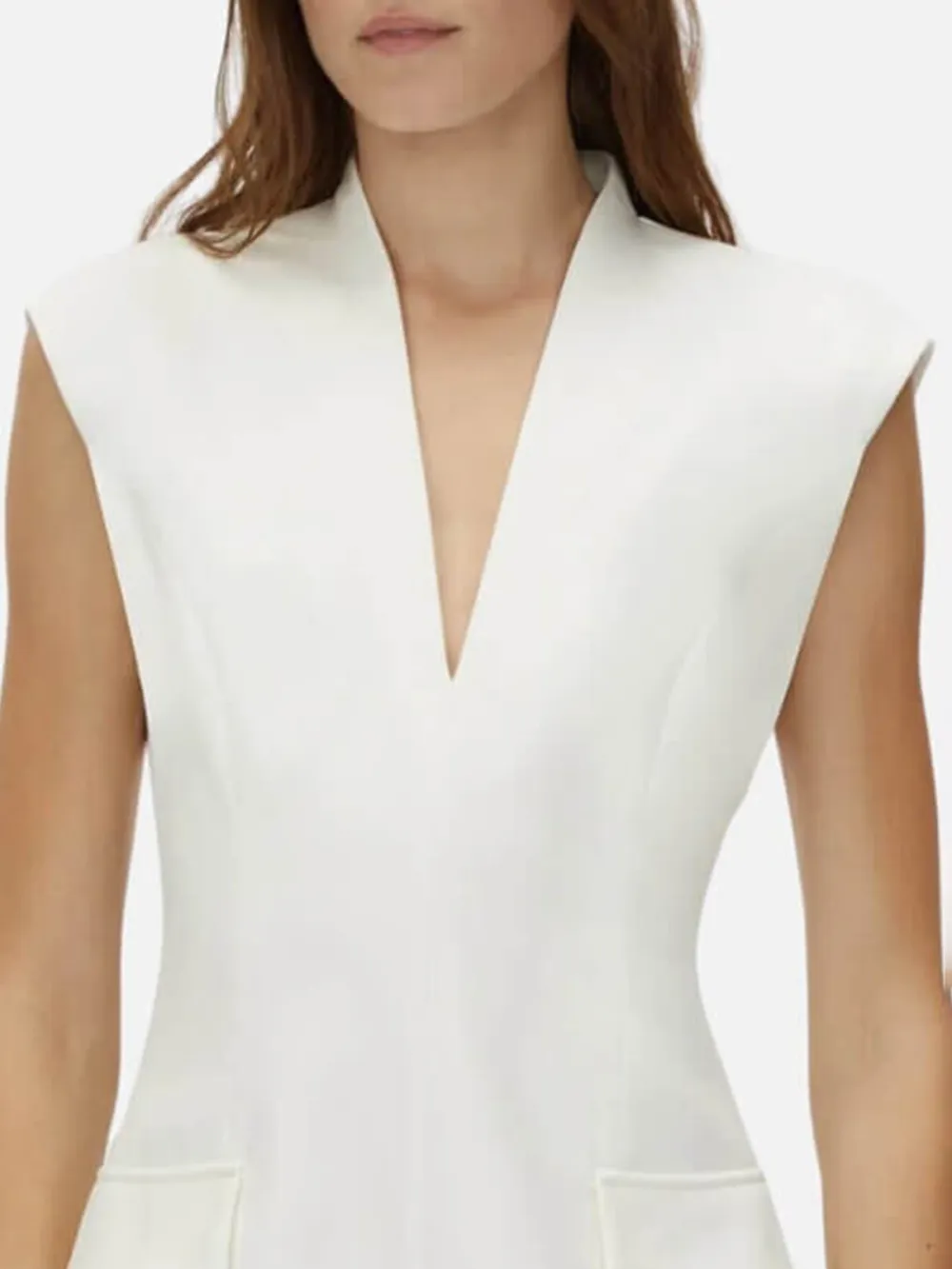 V-Neck Sleeveless Dress with Pockets