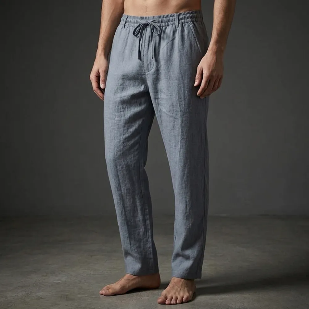 Men's Linen Blend Casual Trousers